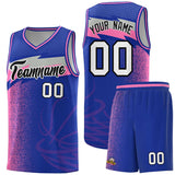 Custom Royal Dot Scatter Graffiti Pattern Sports Uniform Basketball Jersey
