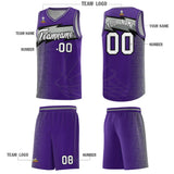 Custom Purple Dot Scatter Graffiti Pattern Sports Uniform Basketball Jersey