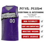 Custom Purple Dot Scatter Graffiti Pattern Sports Uniform Basketball Jersey