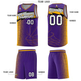 Custom Purple Dot Scatter Graffiti Pattern Sports Uniform Basketball Jersey