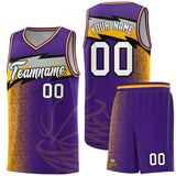 Custom Purple Dot Scatter Graffiti Pattern Sports Uniform Basketball Jersey
