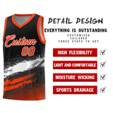 Custom Black White and Orange Graffiti Pattern Sports Uniform Basketball Jersey