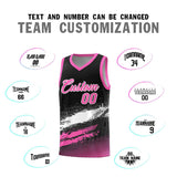 Custom Black White and Pink Graffiti Pattern Sports Uniform Basketball Jersey