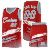 Custom Red White and Gray Graffiti Pattern Sports Uniform Basketball Jersey