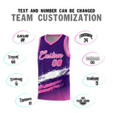 Custom Purple White and Pink Graffiti Pattern Sports Uniform Basketball Jersey
