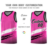 Custom Pink White and Black Graffiti Pattern Sports Uniform Basketball Jersey
