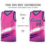 Custom Pink White and Purple Graffiti Pattern Sports Uniform Basketball Jersey