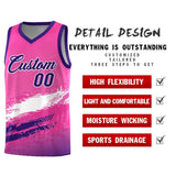 Custom Pink White and Purple Graffiti Pattern Sports Uniform Basketball Jersey