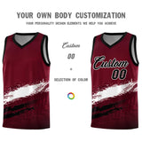 Custom Crimson White and Black Graffiti Pattern Sports Uniform Basketball Jersey