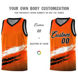 Custom Orange White and Black Graffiti Pattern Sports Uniform Basketball Jersey