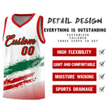 Custom White Kelly Green and Red Graffiti Pattern Sports Uniform Basketball Jersey
