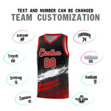 Custom Black White and Red Graffiti Pattern Sports Uniform Basketball Jersey