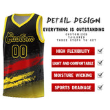 Custom Black Red and Gold Graffiti Pattern Sports Uniform Basketball Jersey