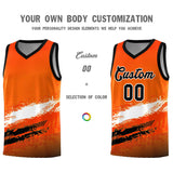Custom Orange White and Black Graffiti Pattern Sports Uniform Basketball Jersey