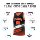 Custom Black White and Orange Graffiti Pattern Sports Uniform Basketball Jersey