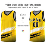 Custom Yellow White and Black Graffiti Pattern Sports Uniform Basketball Jersey