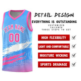 Custom Powder Blue White and Pink Graffiti Pattern Sports Uniform Basketball Jersey