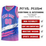 Custom Royal White and Pink Graffiti Pattern Sports Uniform Basketball Jersey