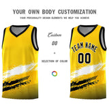 Custom Yellow White and Black Graffiti Pattern Sports Uniform Basketball Jersey