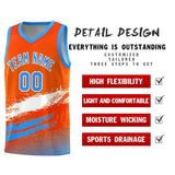 Custom Orange White and Powder Blue Graffiti Pattern Sports Uniform Basketball Jersey