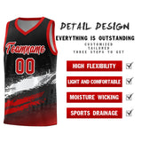 Custom Black White and Red Graffiti Pattern Sports Uniform Basketball Jersey
