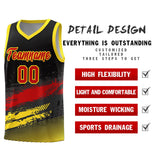 Custom Black Red and Gold Graffiti Pattern Sports Uniform Basketball Jersey