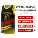 Custom Black Red and Gold Graffiti Pattern Sports Uniform Basketball Jersey