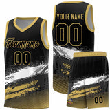 Custom Black White and Khaki Graffiti Pattern Sports Uniform Basketball Jersey