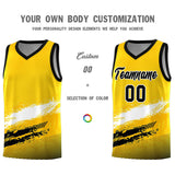 Custom Yellow White and Black Graffiti Pattern Sports Uniform Basketball Jersey