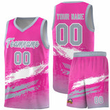 Custom Pink White and Gray Graffiti Pattern Sports Uniform Basketball Jersey