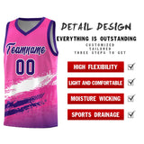 Custom Pink White and Purple Graffiti Pattern Sports Uniform Basketball Jersey