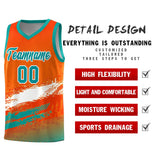 Custom Orange White and Aqua Graffiti Pattern Sports Uniform Basketball Jersey