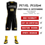 Custom Black Old Gold Double Side Sets Design Sportswear Basketball Jersey