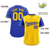 Custom Baseball Jersey Color Block Raglan Sleeves Shirt Customizable Name Number Team