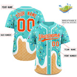Custom Bright Green Ice Cream Cone Graffiti Pattern Fashion Authentic Baseball Jersey