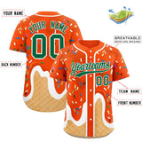Custom Orange Ice Cream Cone Graffiti Pattern Fashion Authentic Baseball Jersey