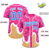 Custom Pink Ice Cream Cone Graffiti Pattern Fashion Authentic Baseball Jersey
