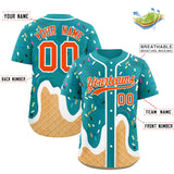 Custom Aqua Ice Cream Cone Graffiti Pattern Fashion Authentic Baseball Jersey