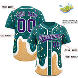 Custom Aqua Ice Cream Cone Graffiti Pattern Fashion Authentic Baseball Jersey