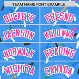 Custom Powder Blue Ice Cream Cone Graffiti Pattern Fashion Authentic Baseball Jersey