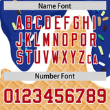 Custom Royal Ice Cream Cone Graffiti Pattern Fashion Authentic Baseball Jersey