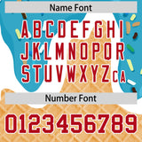 Custom Sky Blue Ice Cream Cone Graffiti Pattern Fashion Authentic Baseball Jersey