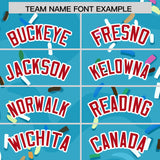 Custom Sky Blue Ice Cream Cone Graffiti Pattern Fashion Authentic Baseball Jersey