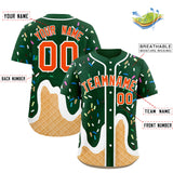 Custom Green Ice Cream Cone Graffiti Pattern Fashion Authentic Baseball Jersey