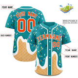 Custom Aqua Ice Cream Cone Graffiti Pattern Fashion Authentic Baseball Jersey