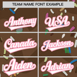 Custom Brown Ice Cream Cone Graffiti Pattern Fashion Authentic Baseball Jersey