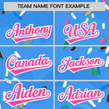 Custom Powder Blue Ice Cream Cone Graffiti Pattern Fashion Authentic Baseball Jersey