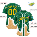Custom Kelly Green Ice Cream Cone Graffiti Pattern Fashion Authentic Baseball Jersey