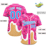 Custom Pink Ice Cream Cone Graffiti Pattern Fashion Authentic Baseball Jersey