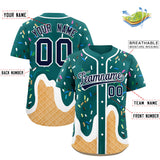 Custom Aqua Ice Cream Cone Graffiti Pattern Fashion Authentic Baseball Jersey
